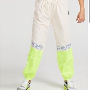 PE NATION First Position Trackpant Pearled Ivory Grey worn once size small